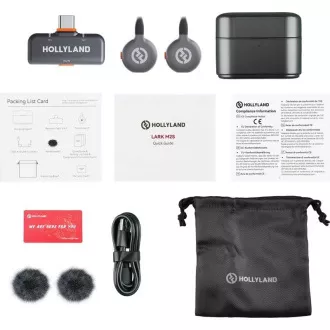 Hollyland LARK M2S Duo bežični lavalier mikrofon s USB-C priključkom (Duo, svemirsko siva)