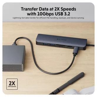 Hyper® EcoSmart™ Gen2 USB-C 7-u-1 hub 100W PD prolazni Hyper® EcoSmart™ Gen2 USB-C 7-u-1 hub 100W PD prolazni