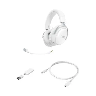 Bežične slušalice HyperX Cloud III S u bijeloj boji, bijele
