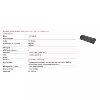 FUJITSU DOCK+ AC 90W U7313 U7413 U7613 - 4xUSB 2xUSBC 2xDP 1xHDMI VGA RJ45-bez kabela FUJITSU DOCK+ AC 90W U7313 U7413 U7613 - 4xUSB 2xUSBC 2xDP 1xHDMI VGA RJ45-bez kabela
