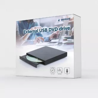 GEMBIRD vanjski DVD-ROM snimač DVD-USB-04, crni GEMBIRD vanjski DVD-ROM snimač DVD-USB-04, crni