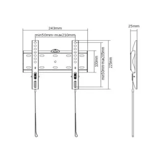 GEMBIRD TV držač WM-42F-01, 23"-42" (30kg), fiksni GEMBIRD TV držač WM-42F-01, 23"-42" (30kg), fiksni