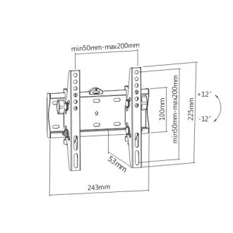 GEMBIRD TV držač WM-42T-02, 23"-42" (30kg), nagibni