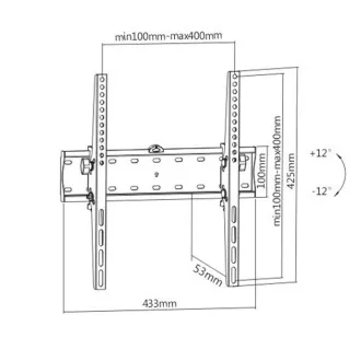 GEMBIRD TV držač WM-55T-02, 32"-55" (40kg), nagibni