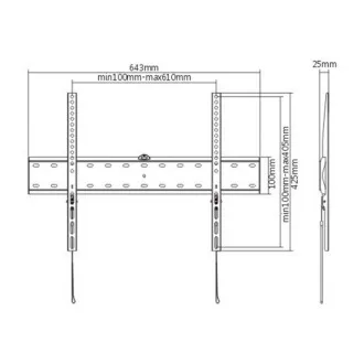 GEMBIRD TV držač WM-70F-01, 37"-70" (40kg), fiksni GEMBIRD TV držač WM-70F-01, 37"-70" (40kg), fiksni