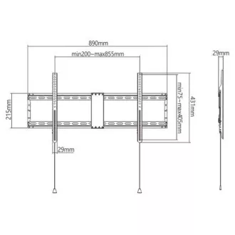 GEMBIRD TV nosač WM-90F-01, 43"-90" (70kg), fiksni GEMBIRD TV nosač WM-90F-01, 43"-90" (70kg), fiksni