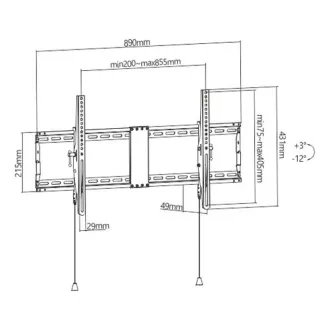 GEMBIRD TV držač WM-90T-01, 43"-90" (70kg), nagibni GEMBIRD TV držač WM-90T-01, 43"-90" (70kg), nagibni