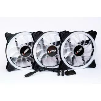 1stCOOL KIT AURA EVO CRYSTAL ARGB 3x Crystal White ventilator + ARGB Nano kontroler