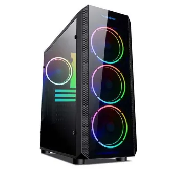 VeinX kućište Mars MAR01A Mid Tower, bez izvora napajanja, 3xUSB, prozirna strana, 4xARGB ventilator 120mm, crna - Raspakiran