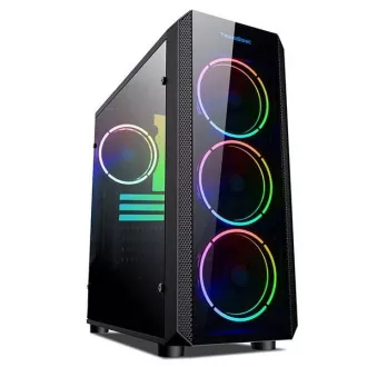 VeinX kućište Mars MAR01A Mid Tower, bez izvora napajanja, 3xUSB, prozirna strana, 4xARGB ventilator 120mm, crna