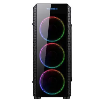 VeinX kućište Mars MAR01A Mid Tower, bez izvora napajanja, 3xUSB, prozirna strana, 4xARGB ventilator 120mm, crna - Raspakiran