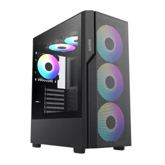1stCOOL kućište GAMER 5, Mid tower, AU, USB 3.0, USB-C, 2x 140 ARGB ventilator, 1x 120 ARGB ventilator, bez izvora napajanja, crna 1stCOOL kućište GAMER 5, Mid tower, AU, USB 3.0, USB-C, 2x 140 ARGB ventilator, 1x 120 ARGB ventilator, bez izvora napajanja, crna