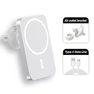 1stCOOL bežični QI punjač 15W, magnetski, za auto, MagSafe kompatibilan, bijeli 1stCOOL bežični QI punjač 15W, magnetski, za auto, MagSafe kompatibilan, bijeli