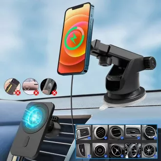 1stCOOL bežični QI punjač 15W, magnetski, za auto, MagSafe kompatibilan, bijeli 1stCOOL bežični QI punjač 15W, magnetski, za auto, MagSafe kompatibilan, bijeli