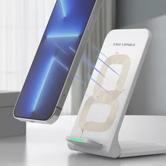 1stCOOL bežični QI punjač H18, preklopni stalak, USB-C, bijeli
