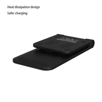1stCOOL bežični QI punjač H18, preklopni stalak, USB-C, crni 1stCOOL bežični QI punjač H18, preklopni stalak, USB-C, crni