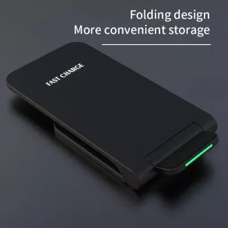 1stCOOL bežični QI punjač H18, preklopni stalak, USB-C, crni 1stCOOL bežični QI punjač H18, preklopni stalak, USB-C, crni