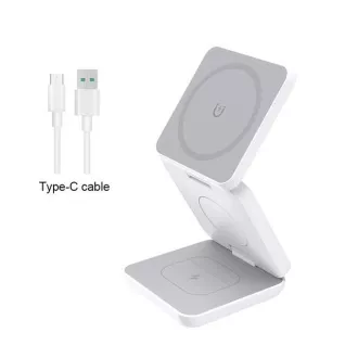1stCOOL bežični sklopivi QI punjač 3u1, MagSafe, USB-C, bijeli 1stCOOL bežični sklopivi QI punjač 3u1, MagSafe, USB-C, bijeli