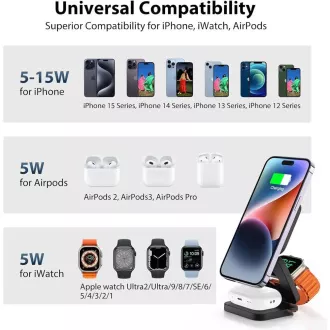 1stCOOL bežični sklopivi QI punjač 3u1, MagSafe, USB-C, bijeli 1stCOOL bežični sklopivi QI punjač 3u1, MagSafe, USB-C, bijeli