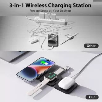 1stCOOL bežični sklopivi QI punjač 3u1, MagSafe, USB-C, bijeli 1stCOOL bežični sklopivi QI punjač 3u1, MagSafe, USB-C, bijeli