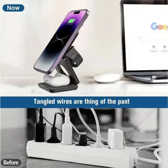 1stCOOL bežični sklopivi QI punjač 3u1, MagSafe, USB-C, bijeli 1stCOOL bežični sklopivi QI punjač 3u1, MagSafe, USB-C, bijeli