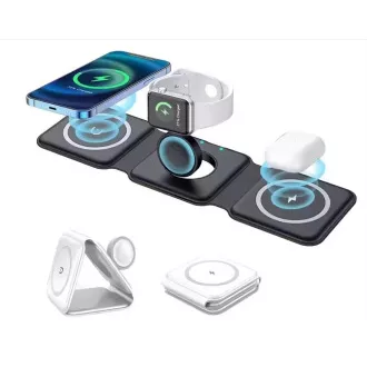 1stCOOL bežični prijenosni QI punjač 3u1, MagSafe, USB-C, crni 1stCOOL bežični prijenosni QI punjač 3u1, MagSafe, USB-C, crni