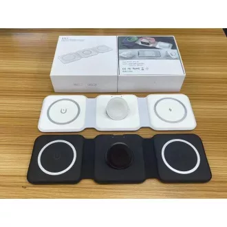 1stCOOL bežični prijenosni QI punjač 3u1, MagSafe, USB-C, crni 1stCOOL bežični prijenosni QI punjač 3u1, MagSafe, USB-C, crni