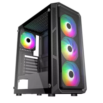 VeinX kućište HERMES MESH Mid Tower, ATX, 1xUSB 3.0, 2xUSB 2.0, 4x ARGB ventilator, ARGB kontroler, crno VeinX kućište HERMES MESH Mid Tower, ATX, 1xUSB 3.0, 2xUSB 2.0, 4x ARGB ventilator, ARGB kontroler, crno