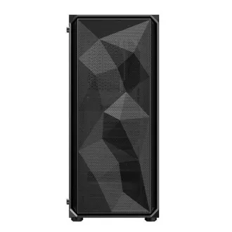 VeinX kućište ME19A Mid Tower, bez napajanja, 1x USB3.0, 1x USB2.0, 4x 120mm ARGB ventilator, 1x ARGB kontroler, crno