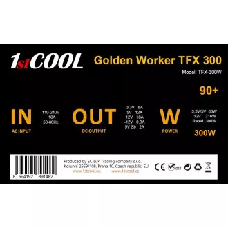 1stCOOL Napajanje Golden Worker TFX 300 88+, 300W, TFX, crno 1stCOOL Napajanje Golden Worker TFX 300 88+, 300W, TFX, crno