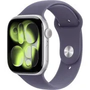 Apple Watch Series 11 GPS 42 mm srebrno aluminijsko kućište s ljubičastim sportskim remenom od magle - S/M