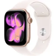 Apple Watch Series 11 GPS 46 mm kućište od ružičasto-zlatnog aluminija sa svijetlo rumenim sportskim remenom - S/M