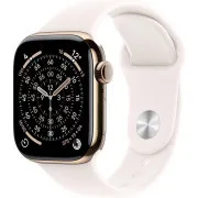 Apple Watch Series 11 GPS + Cellular 42 mm zlatno-titansko kućište sa svijetlo ružičastim sportskim remenom - S/M