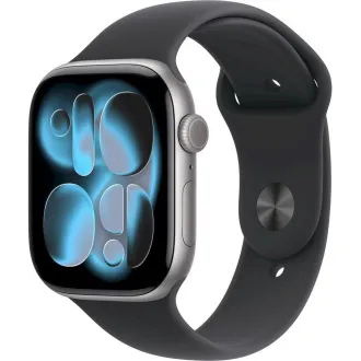 Apple Watch Series 11 GPS + Cellular 46 mm svemirsko sivo aluminijsko kućište s crnim sportskim remenom - M/L Apple Watch Series 11 GPS + Cellular 46 mm svemirsko sivo aluminijsko kućište s crnim sportskim remenom - M/L