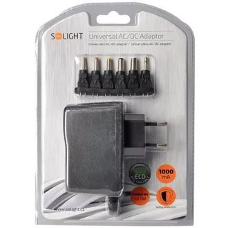 Univerzalni mrežni adapter Solight 1000mA, stabiliziran, izmjenjivi konektori
