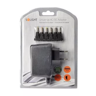 Univerzalni mrežni adapter Solight 1000mA, stabiliziran, izmjenjivi konektori