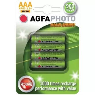 AgfaPhoto punjiva AAA NiMH baterija, 900mAh, blister 4 kom