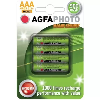 AgfaPhoto punjiva AAA NiMH baterija, 900mAh, blister 4 kom