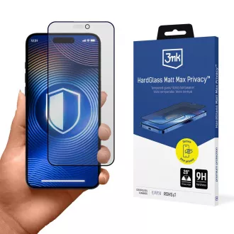 3mk kaljeno staklo HardGlass Matt Max Privacy za Apple iPhone 15 Pro Max