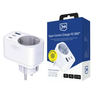3mk mrežni punjač Comfort Charger GaN 30W, bijeli 3mk mrežni punjač Comfort Charger GaN 30W, bijeli