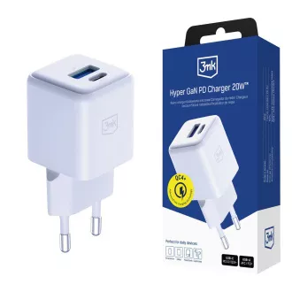 3mk mrežni punjač Hyper GaN punjač 20W, bijeli