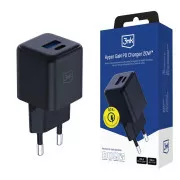 3mk mrežni punjač Hyper GaN Charger 20W, crni