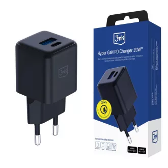 3mk mrežni punjač Hyper GaN Charger 20W, crni