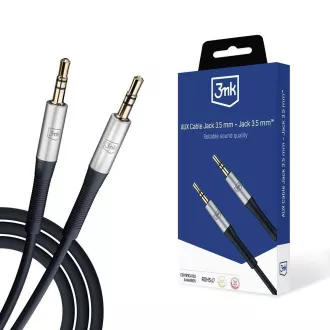 3mk audio kabel - AUX Cable Jack 3.5 mm - Jack 3.5 mm, duljina 1 m, crni 3mk audio kabel - AUX Cable Jack 3.5 mm - Jack 3.5 mm, duljina 1 m, crni