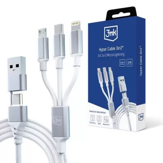 3mk kabel za punjenje - Hyper Cable 3in1 A/C to C/Micro/Lightning 1.5m, bijeli
