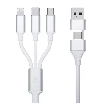 3mk kabel za punjenje - Hyper Cable 3in1 A/C to C/Micro/Lightning 1.5m, bijeli