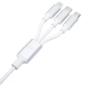 3mk kabel za punjenje - Hyper Cable 3in1 A/C to C/Micro/Lightning 1.5m, bijeli