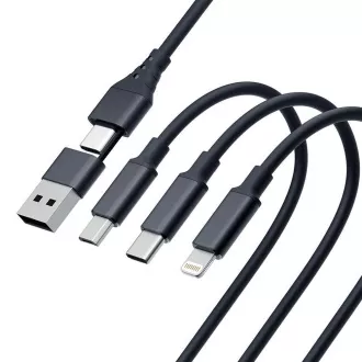 3mk kabel za punjenje - Hyper Cable 3in1 A/C to C/Micro/Lightning 1.5m, crni