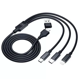 3mk kabel za punjenje - Hyper Cable 3in1 A/C to C/Micro/Lightning 1.5m, crni