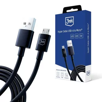 3mk podatkovni kabel - Hyper Cable A to Micro 1.2m 5V 2, 4A, crni
